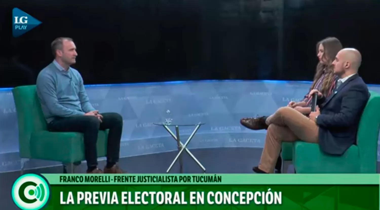 CAMPAÑA 2019. Franco Morelli, en los estudios de LG Play, dialogando sobre su candidatura.