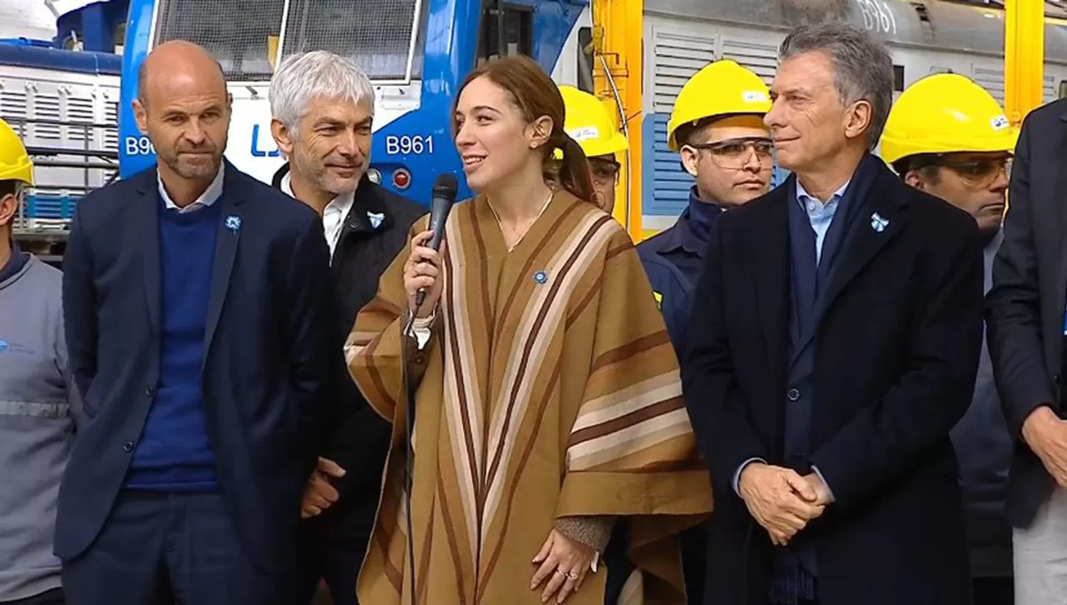 Dietrich, Vidal y Macri, en los Talleres Ferroviarios Mechita. 