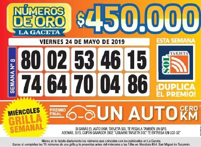 Los Números de Oro de LA GACETA