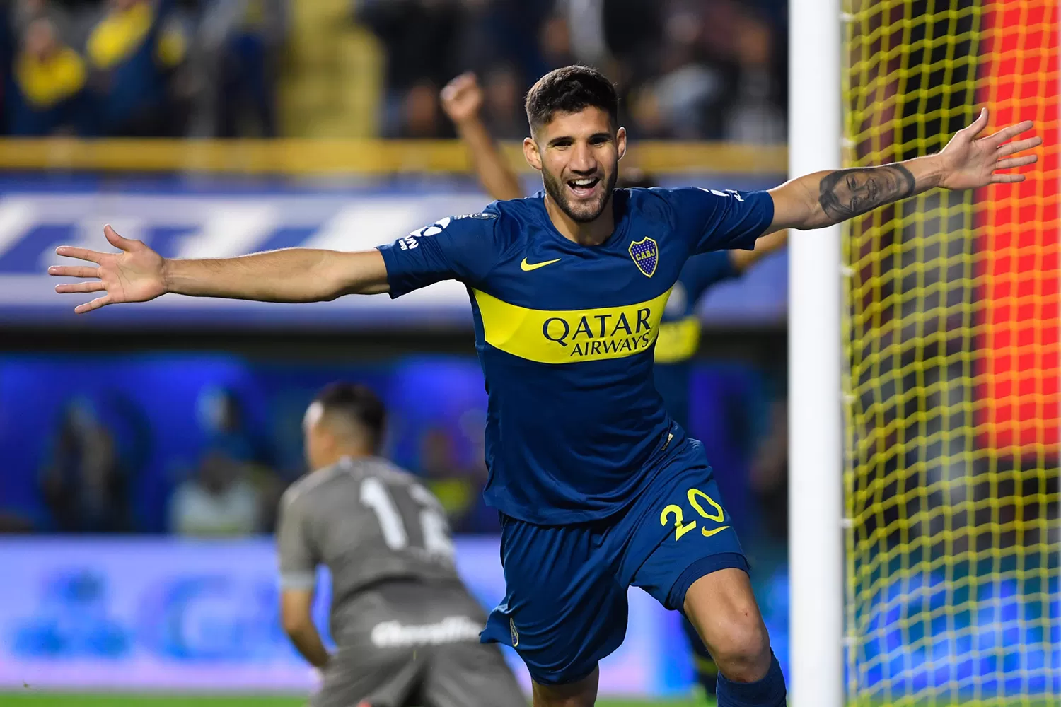 GOLEADOR. López marcó para Boca y enciende a La Bombonera. TÉLAM