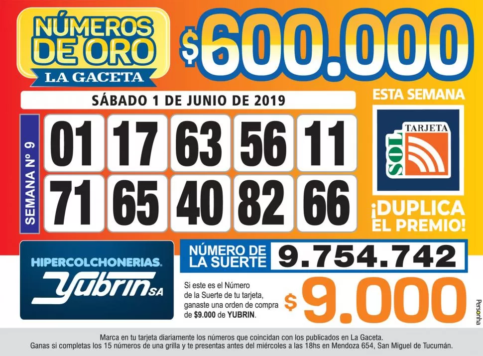 Los Números de Oro de LA GACETA