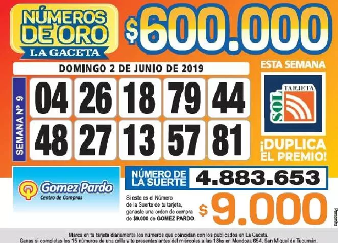 Los Números de Oro de LA GACETA