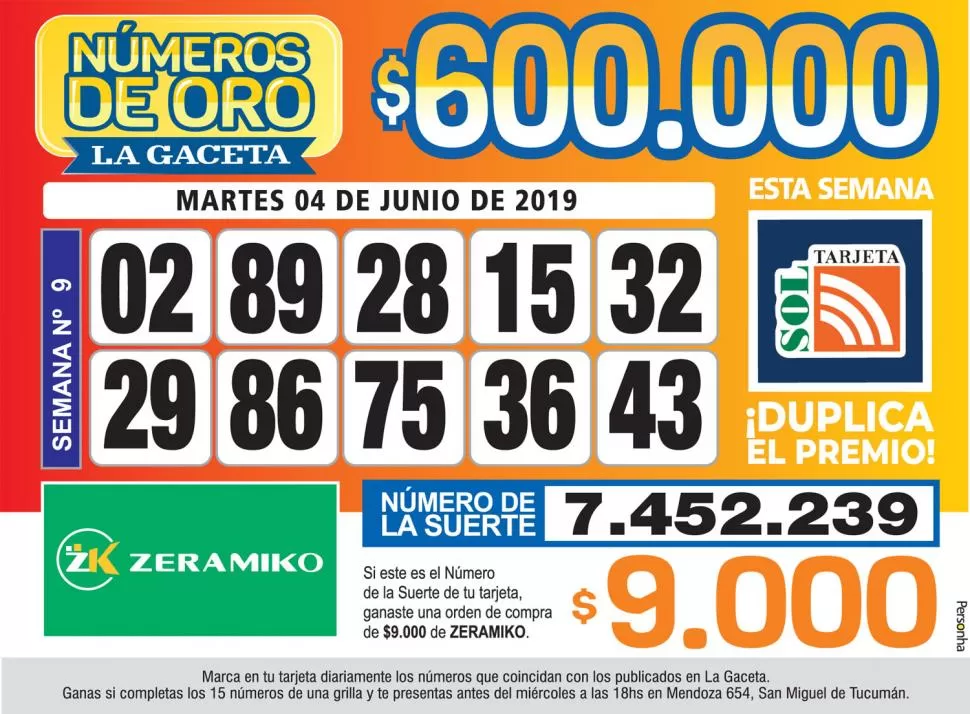 Los Números de Oro de LA GACETA