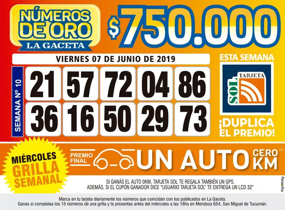 Los Números de Oro de LA GACETA