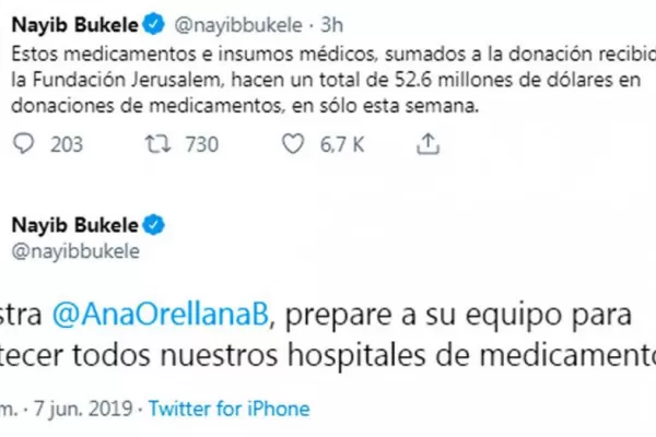 El presidente salvadoreño da órdenes de gobierno a los ministros por Twitter