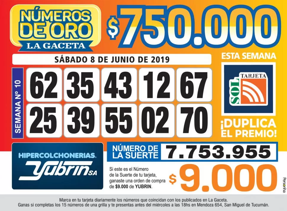 Los Números de Oro de LA GACETA