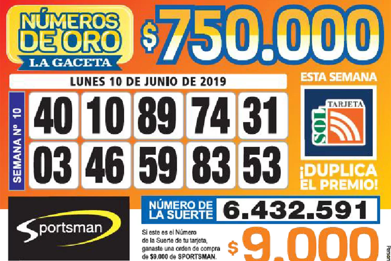 Los Números de Oro de LA GACETA