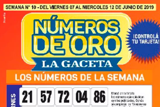 Controlá tu tarjeta: la grilla completa de los Números de Oro