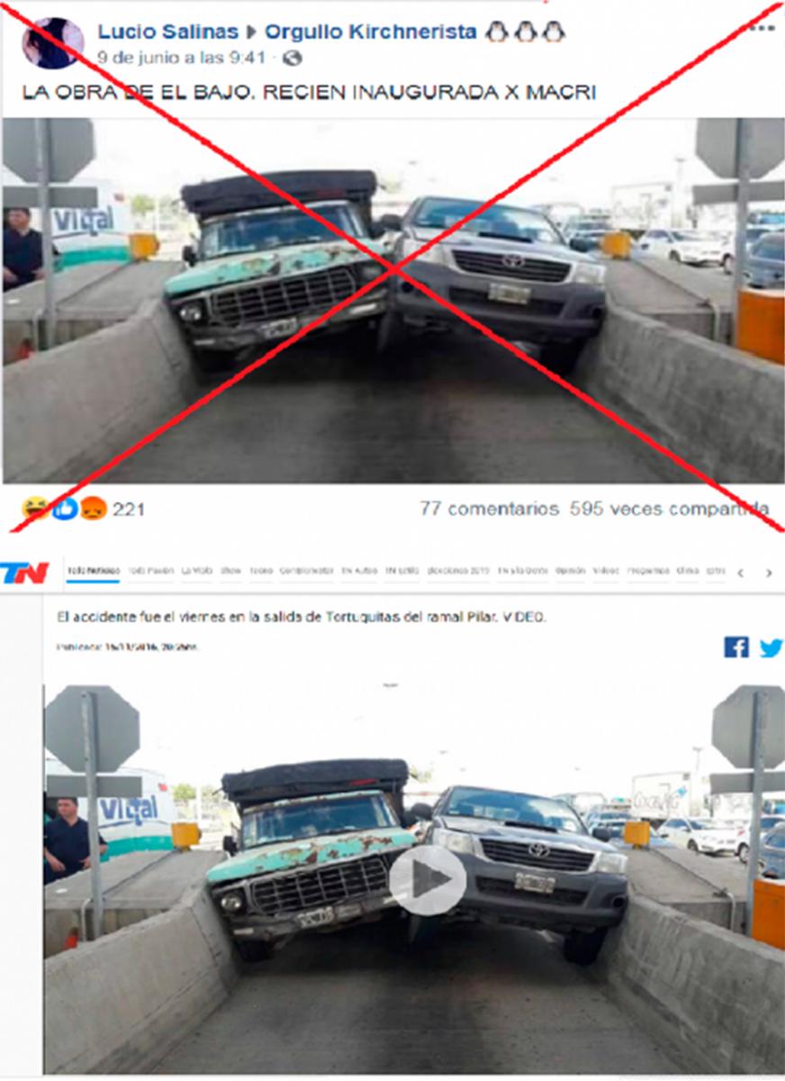 No, estas camionetas no chocaron en el Paseo del Bajo