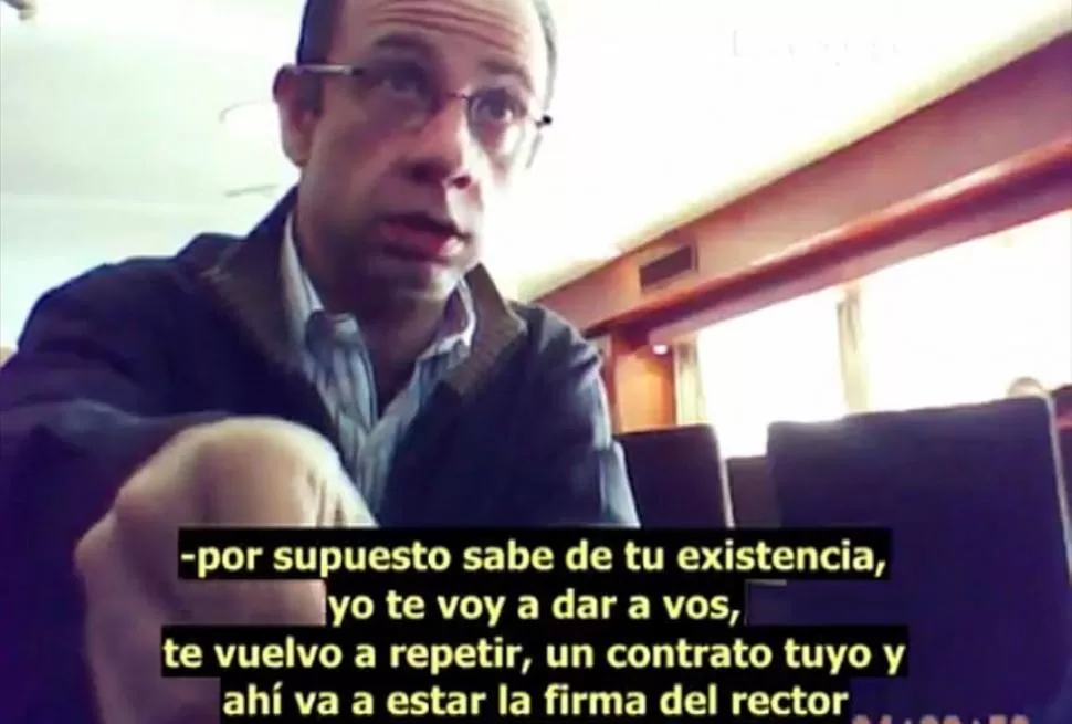 EL VIDEO DEL ESCÁNDALO. Ramiro Moreno en la filmación de 2010. 