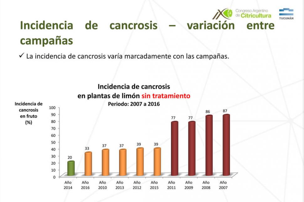 Experiencias de manejo de mancha negra, cancrosis y sarna en limones de Tucumán