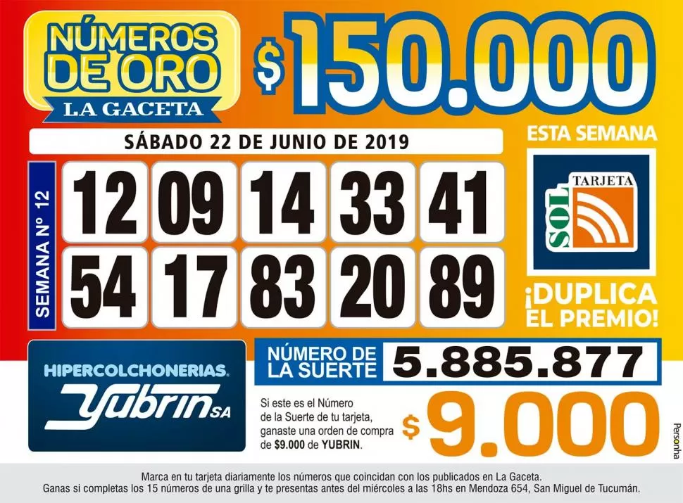 Los Números de Oro de LA GACETA