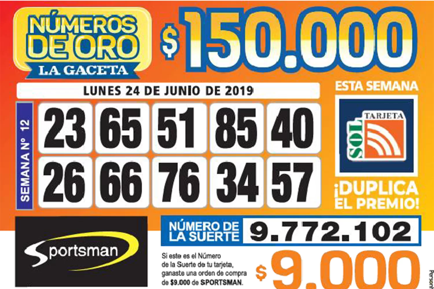 Los Números de Oro de LA GACETA