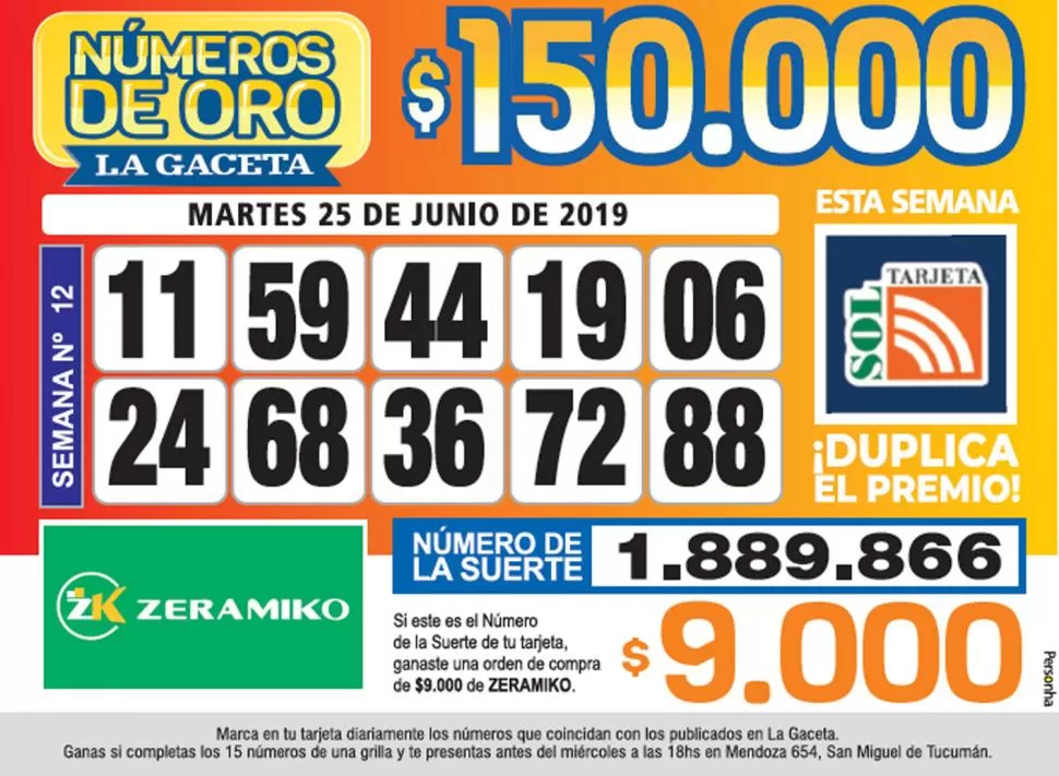 Los Números de Oro de LA GACETA