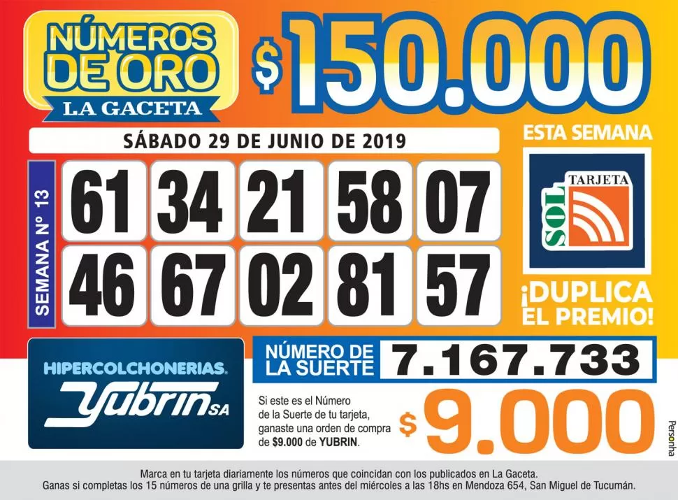 Los Números de Oro de LA GACETA