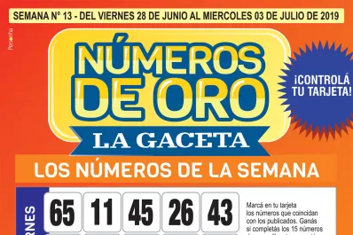 Controlá tu tarjeta: la grilla completa de los Números de Oro
