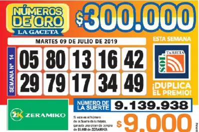 Los Números de Oro de LA GACETA