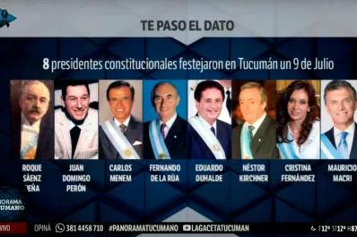 Te paso el dato: 75 minutos estuvo Macri en Tucumán el 9 de Julio