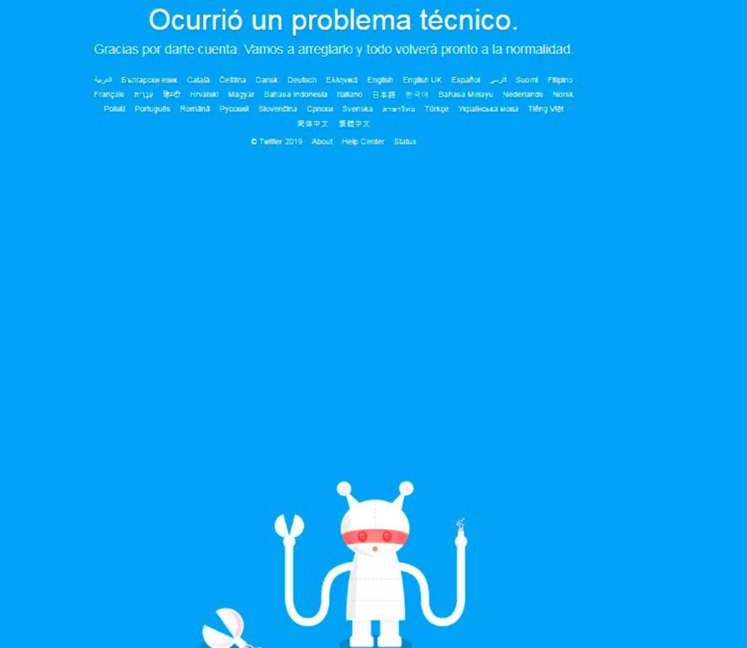 PROBLEMAS EN TWITTER. Se cayó la red social del pajarito.