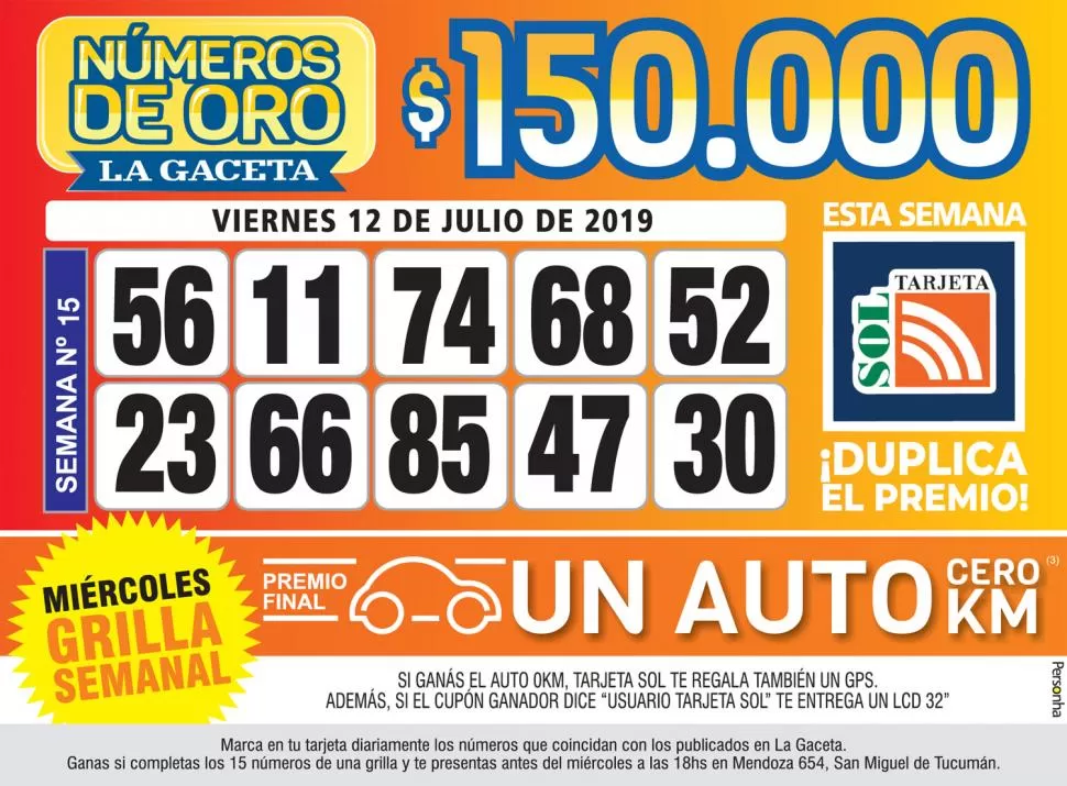 Los Números de Oro de LA GACETA