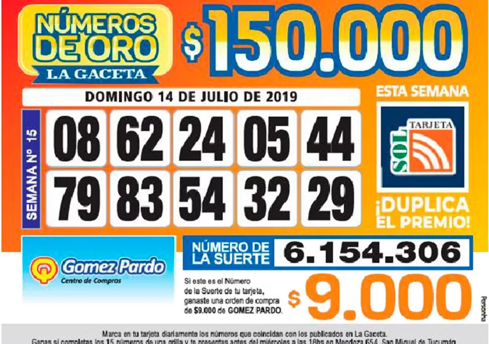 Los Números de Oro de LA GACETA