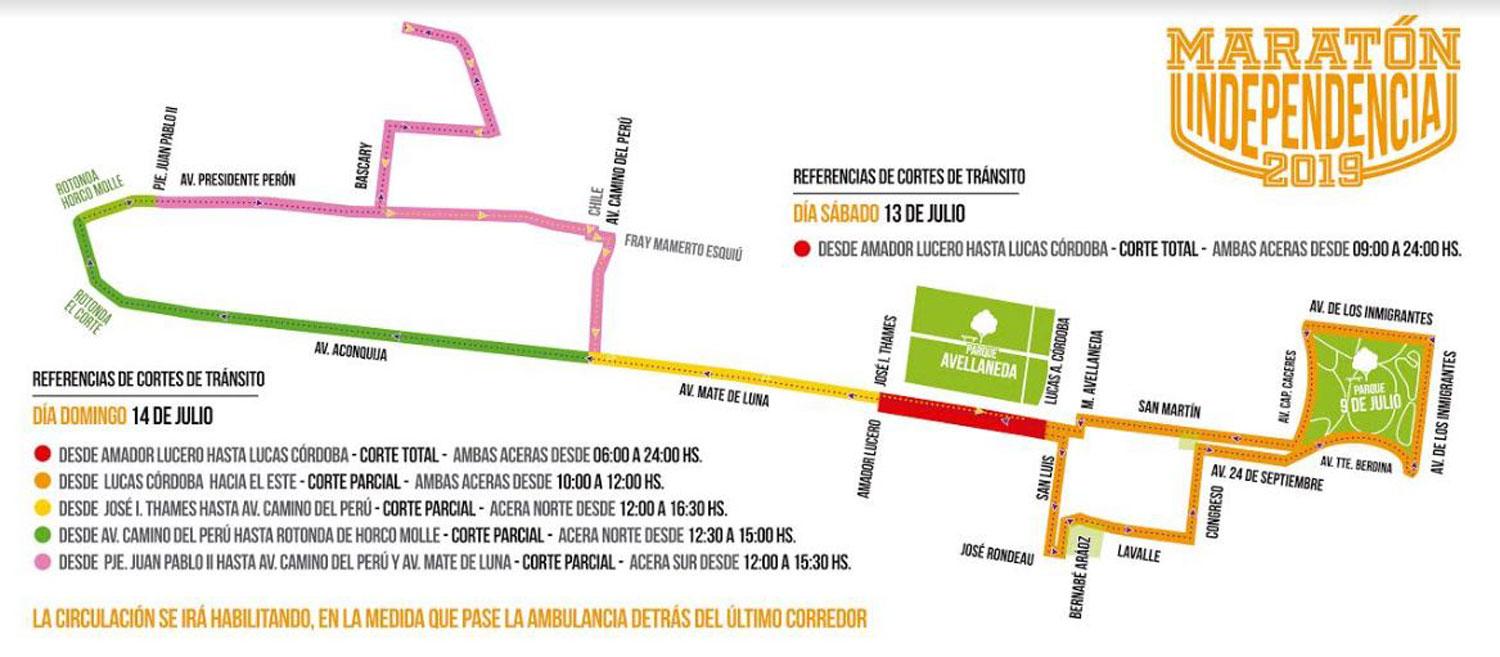 Estas son las calles afectadas por la Maratón Independencia