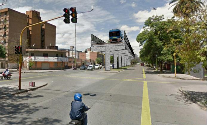 FRENTE A LA EX QUINTA AGRONÓMICA. La estructura también se extendería sobre la avenida Néstor Kirchner.