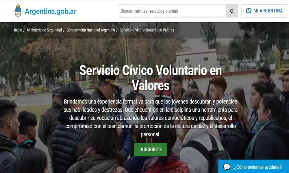 Más de 24.000 jóvenes se inscribieron al Servicio Cívico Voluntario en las últimas 96 horas