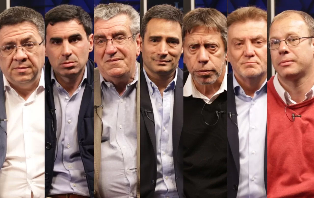 Siete de los ocho precandidatos que pasaron por el ping-pong de Panorama Tucumano. Mario Leito no pudo asistir.