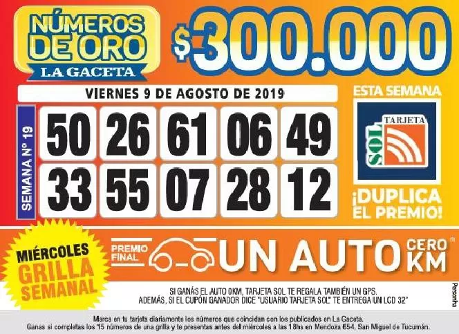 Los Números de Oro de LA GACETA