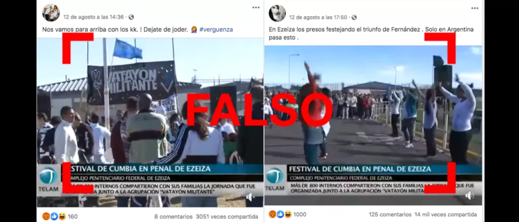 Es falso que se realizó un festival de cumbia en el penal de Ezeiza para festejar el triunfo de Alberto Fernández