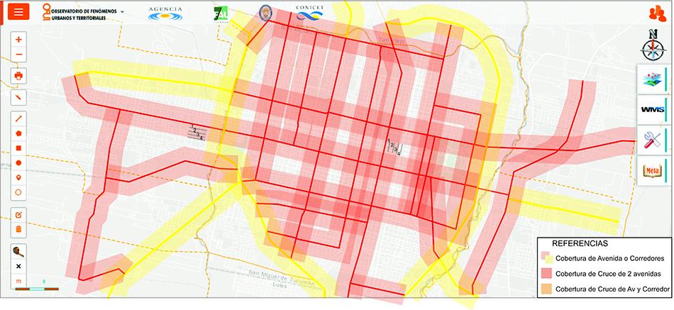 Así quedaría la cobertura del transporte urbano en el planteo de Escándar Fernández. En una encuesta previa, concluyó que el mayor porcentaje de usuarios está dispuesto a caminar hasta cuatro cuadras.