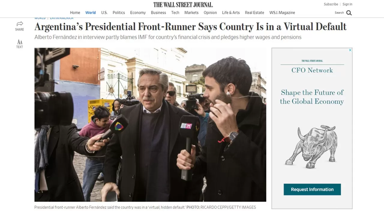 Argentina está en un default virtual y escondido, arremetió Alberto Fernández