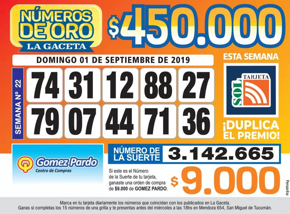 Los Números de Oro de LA GACETA