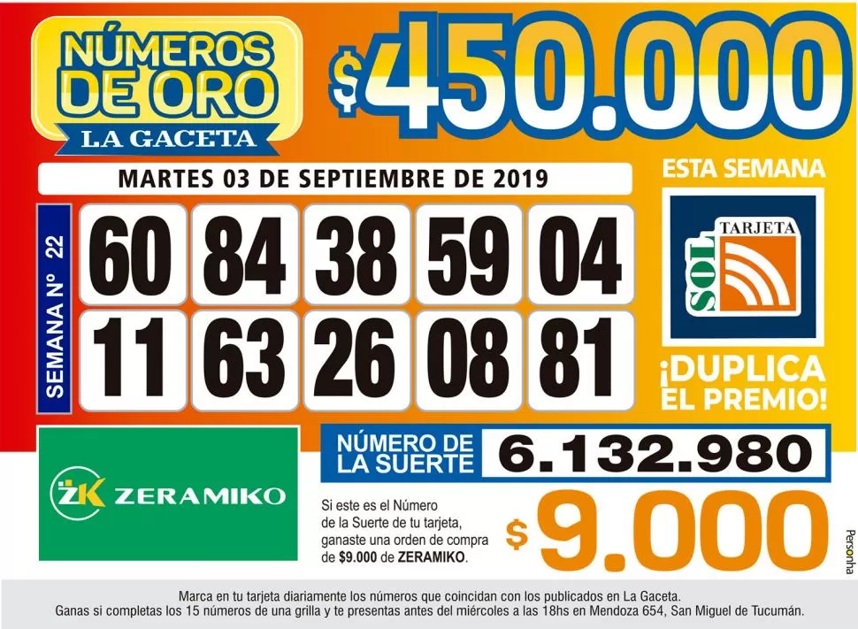 Los Números de Oro de LA GACETA