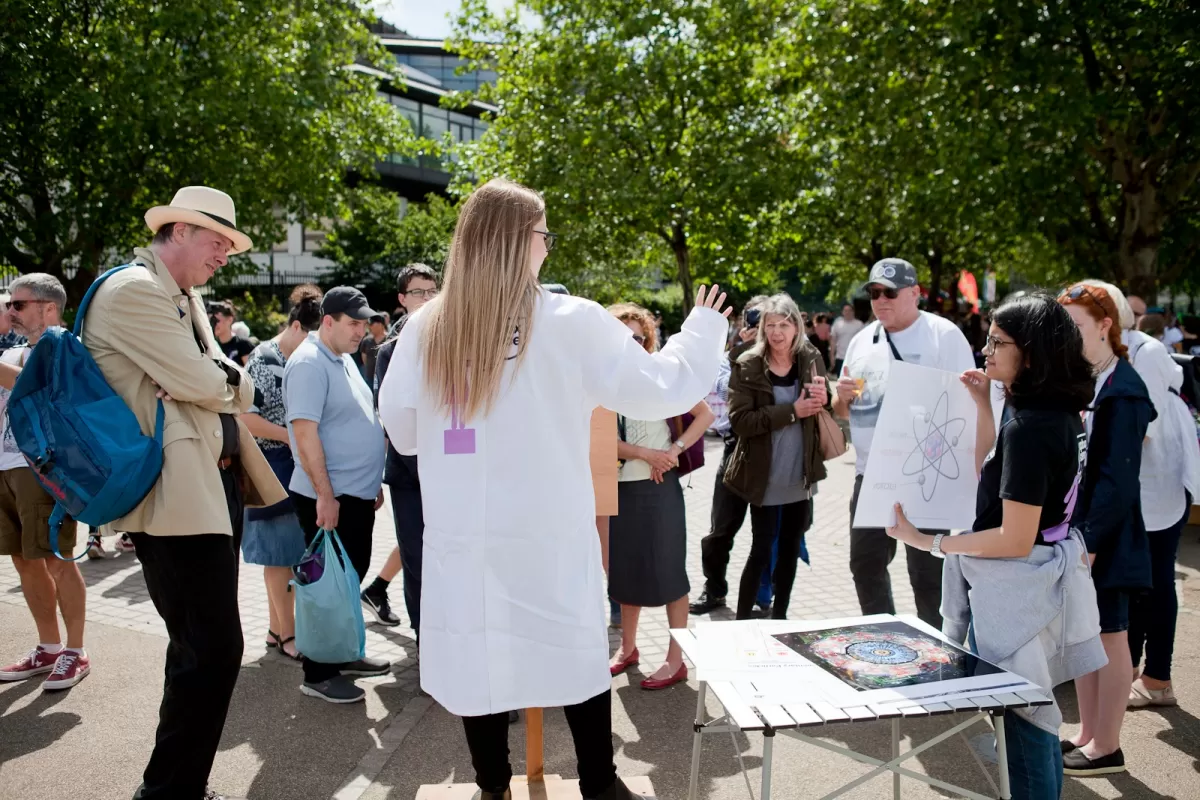 EN LA PLAZA INDEPENDENCIA. Soapbox Science 2019.