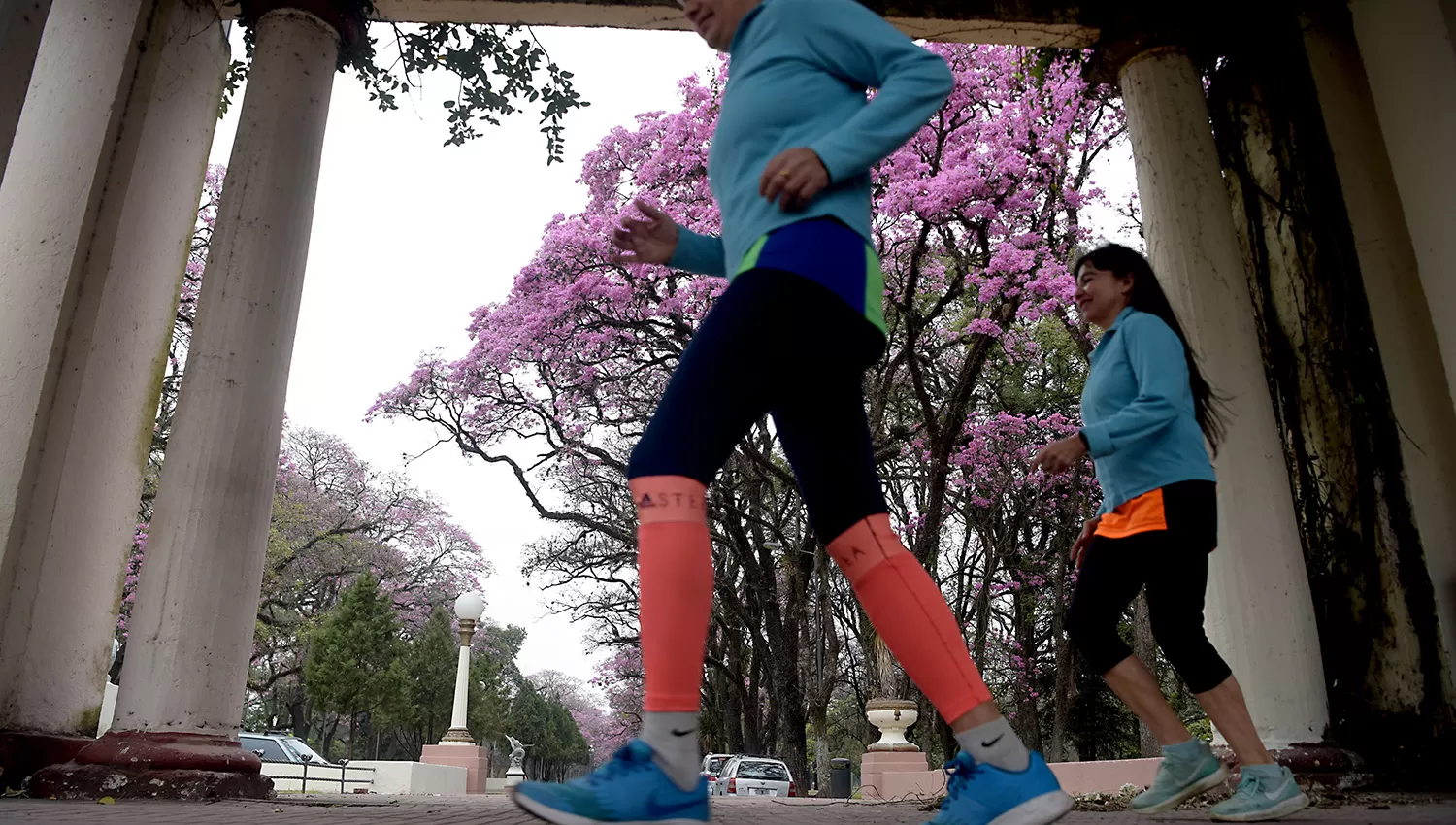 BIEN ATENTOS. Correr en el parque puede convertirse en una situación de peligro. 