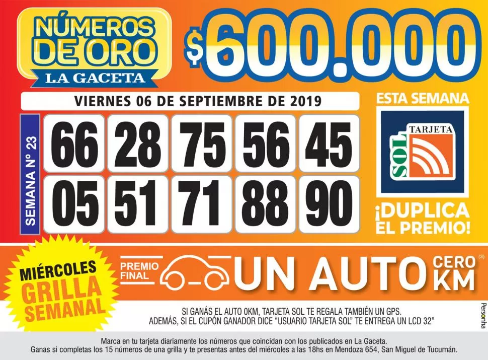 Los Números de Oro de LA GACETA