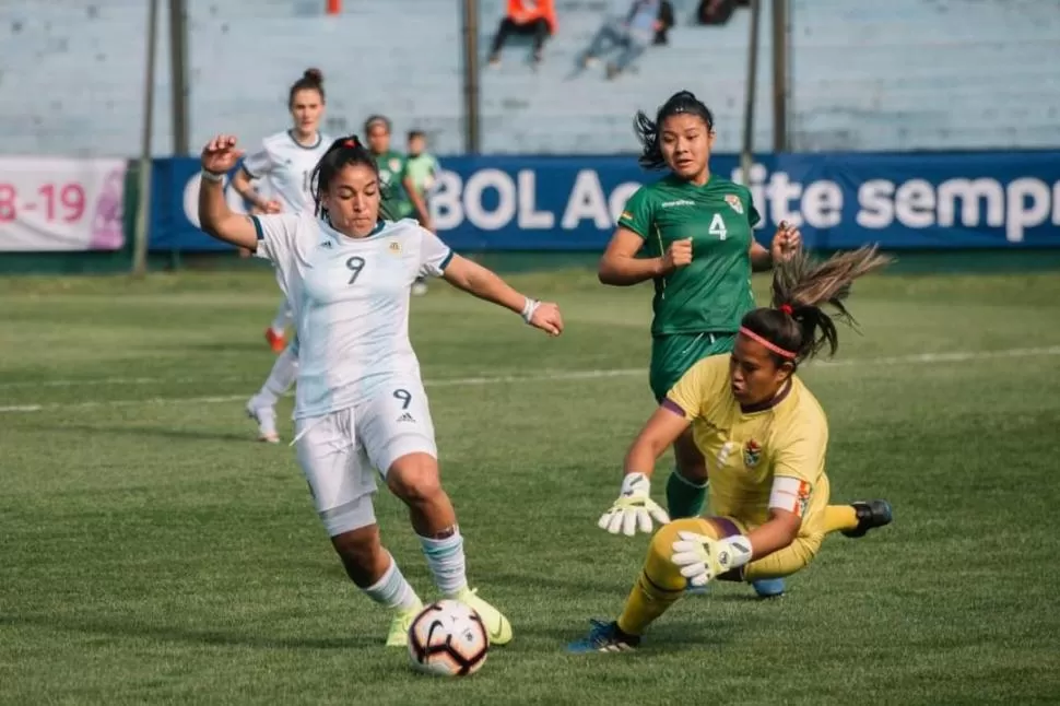 CERTERA. Rocio Correa volvió a demostrar su capacidad goleadora frente a Bolivia. prensa afa