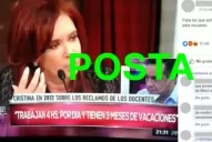 Es verdadero que en 2012 Cristina dijo sobre los docentes: “trabajan 4 horas por día y tienen 3 meses de vacaciones”
