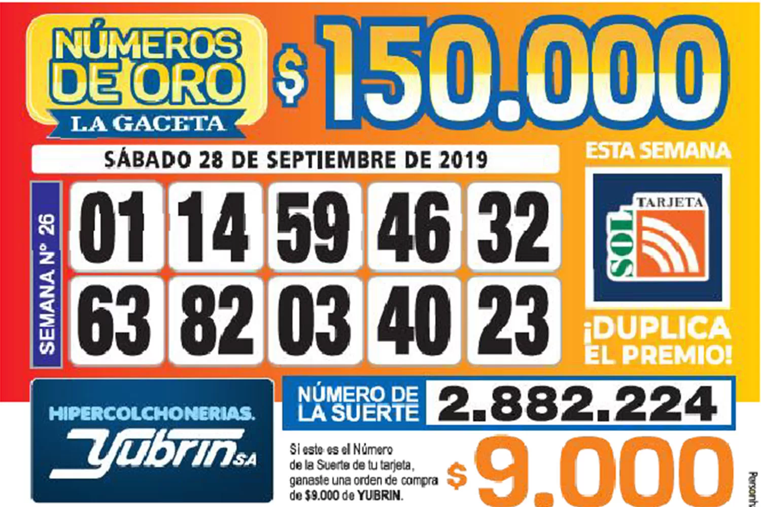 Los Números de Oro de LA GACETA