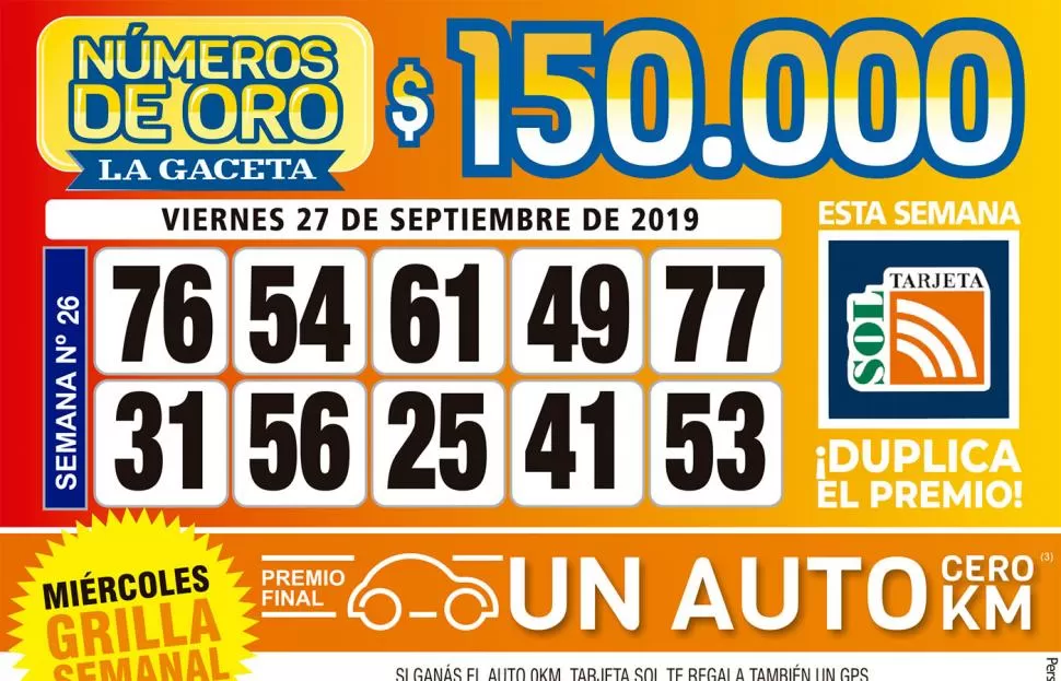 Los Números de Oro de LA GACETA