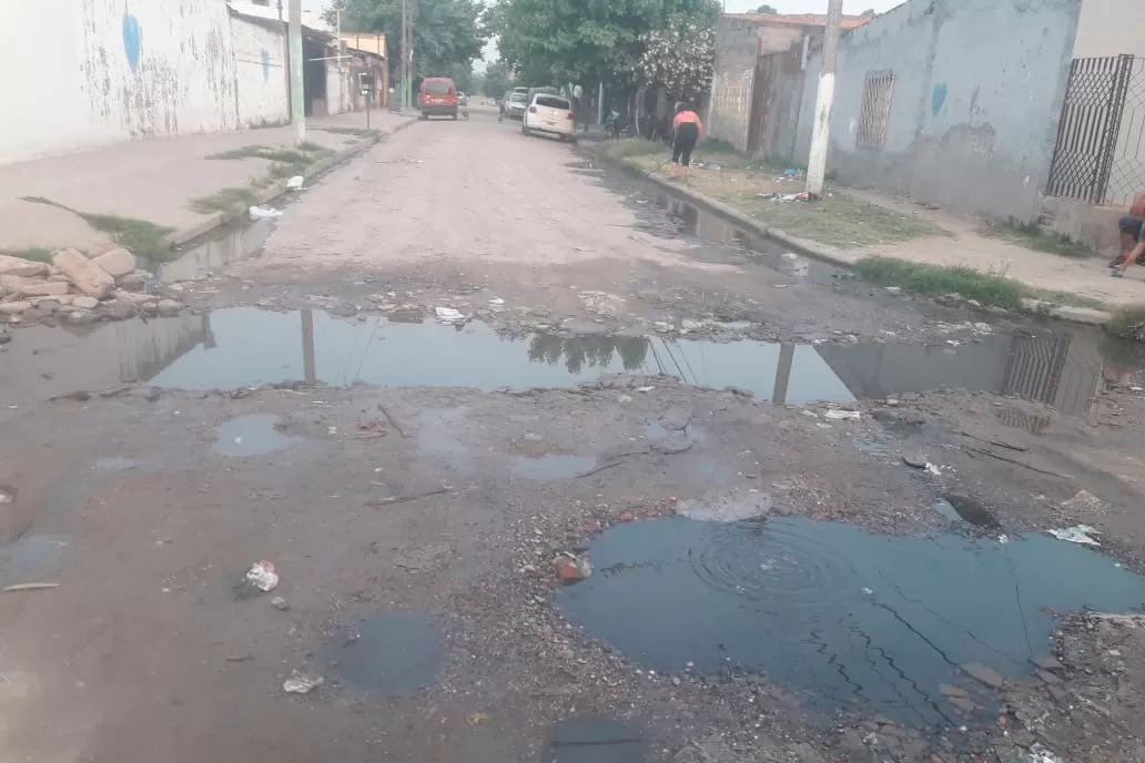 Soportan un lago de aguas servidas en el barrio Ampliación Tiro Federal