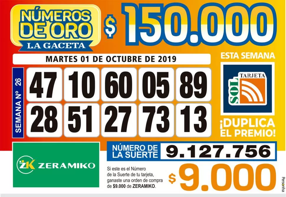 Los Números de Oro de LA GACETA