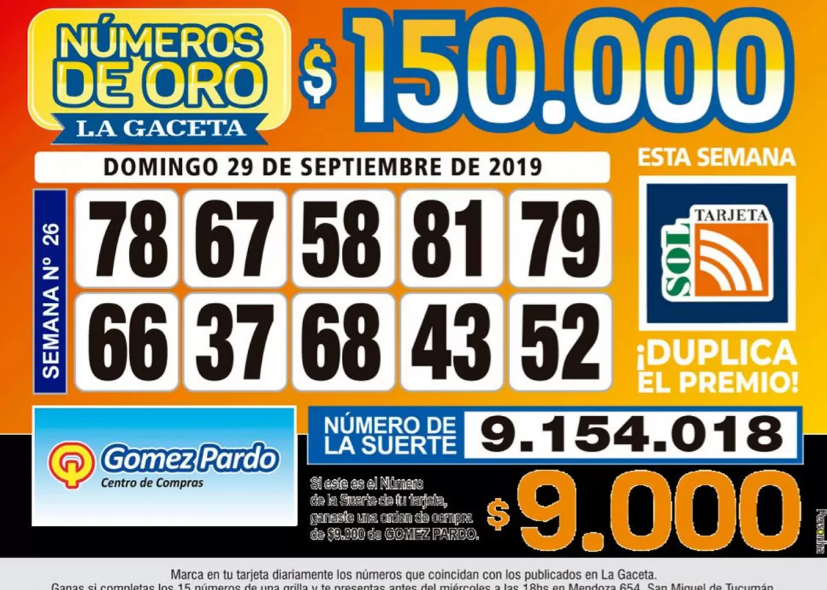 Los Números de Oro de LA GACETA