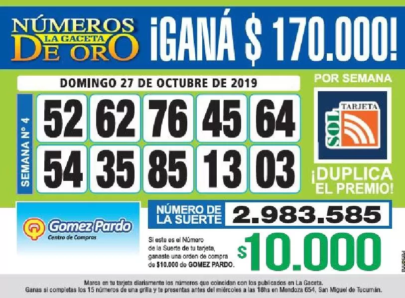 Los Números de Oro de LA GACETA