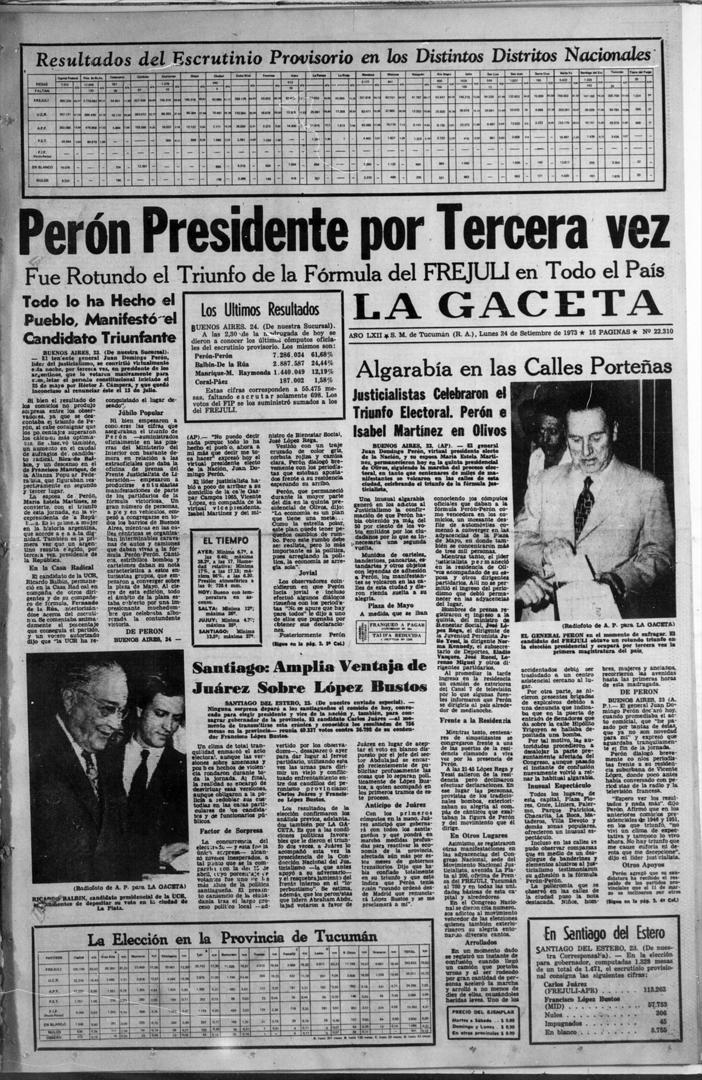 Un siglo de elecciones nacionales reflejadas en las tapas de LA GACETA