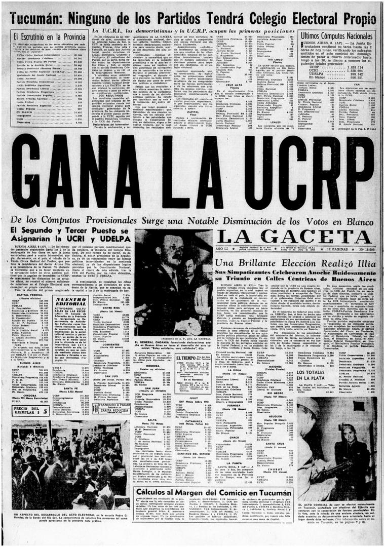 Un siglo de elecciones nacionales reflejadas en las tapas de LA GACETA