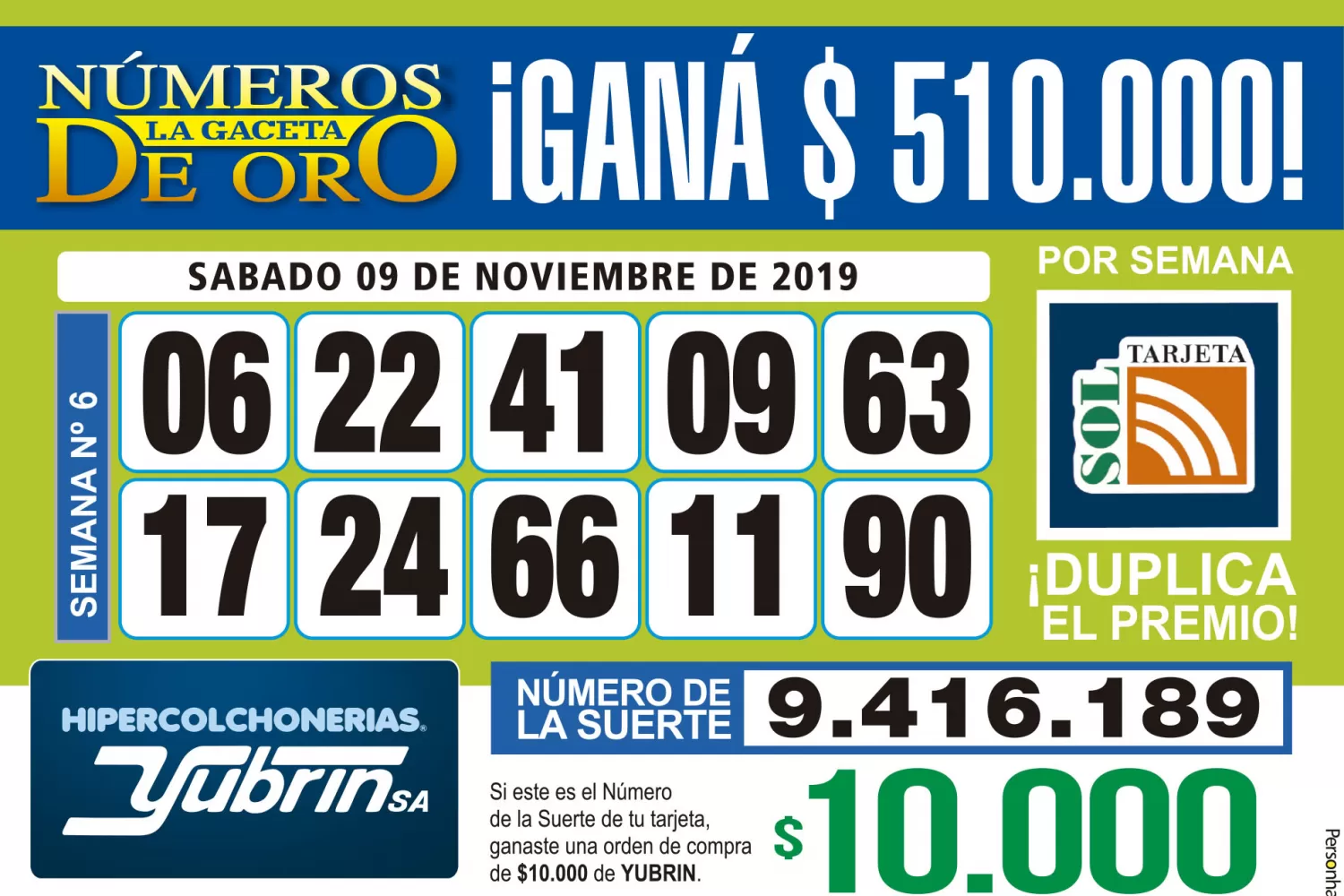 Los Números de Oro de LA GACETA