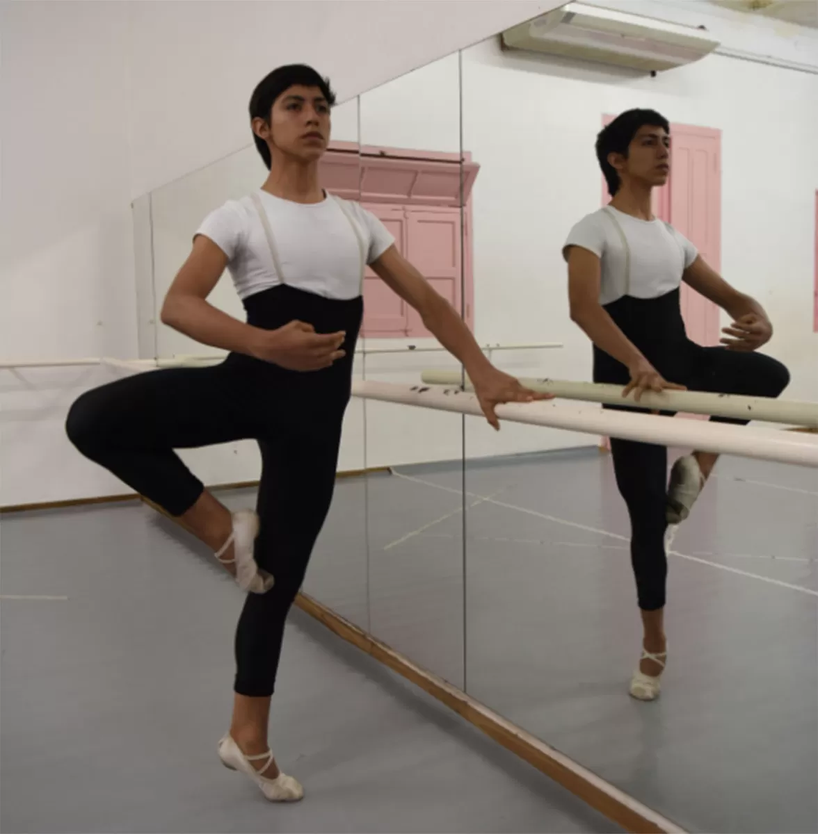 ARTE DE LA DANZA. Piso, barra y espejo, herramientas de un arduo trabajo. 